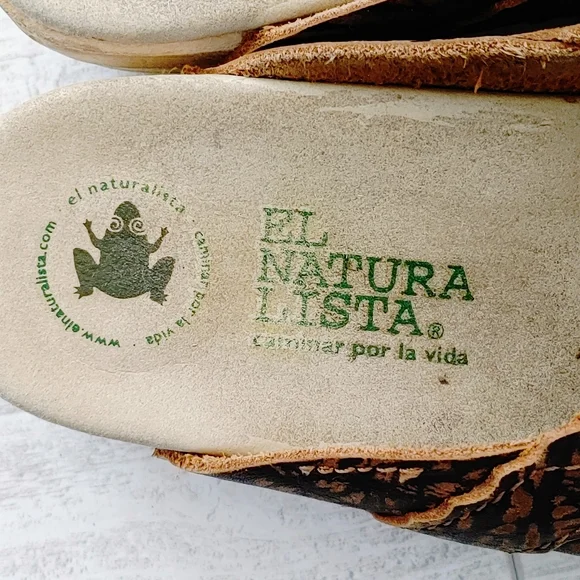 El Naturalista Clogs Brown Leather with Wooden Sole Size EU 37 - Picture 7 of 14